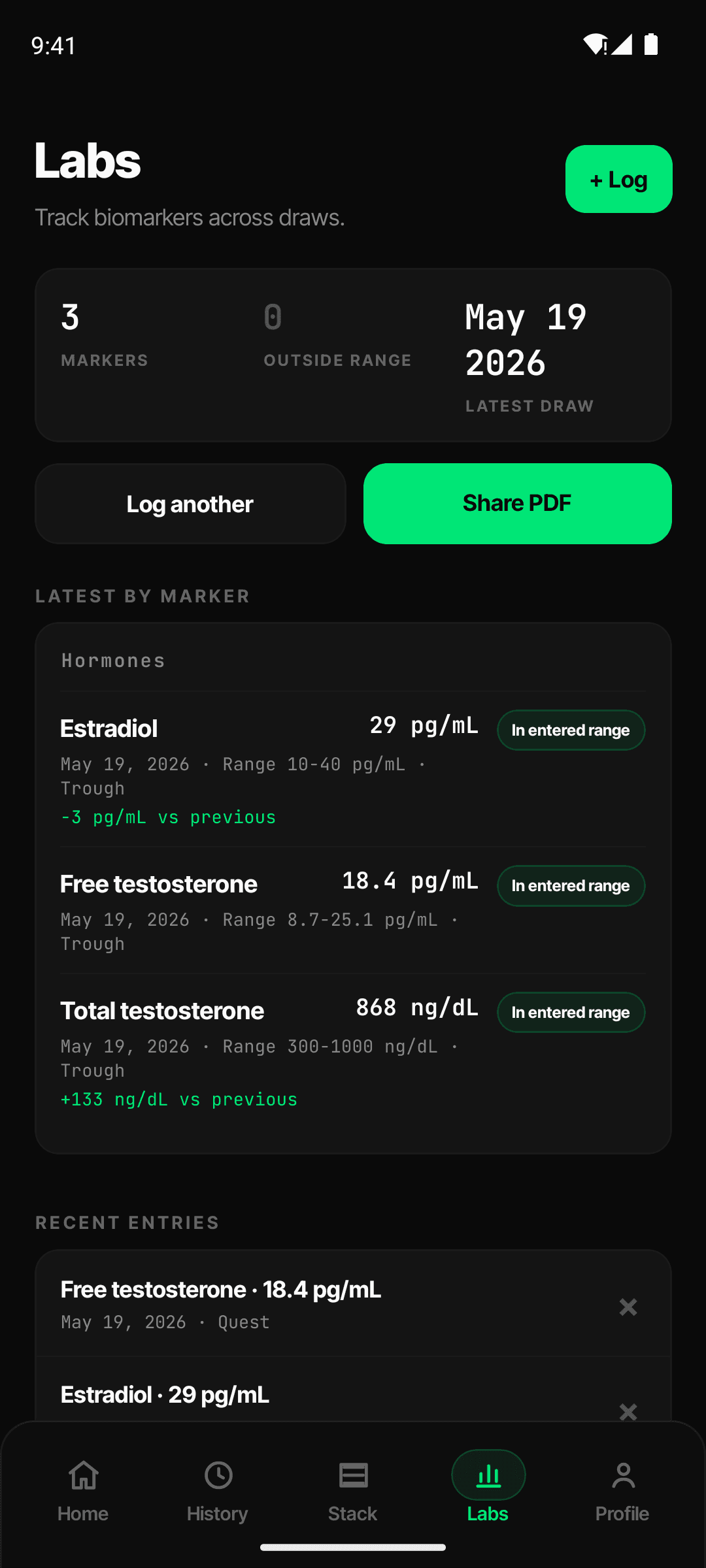 VialBook Labs screen